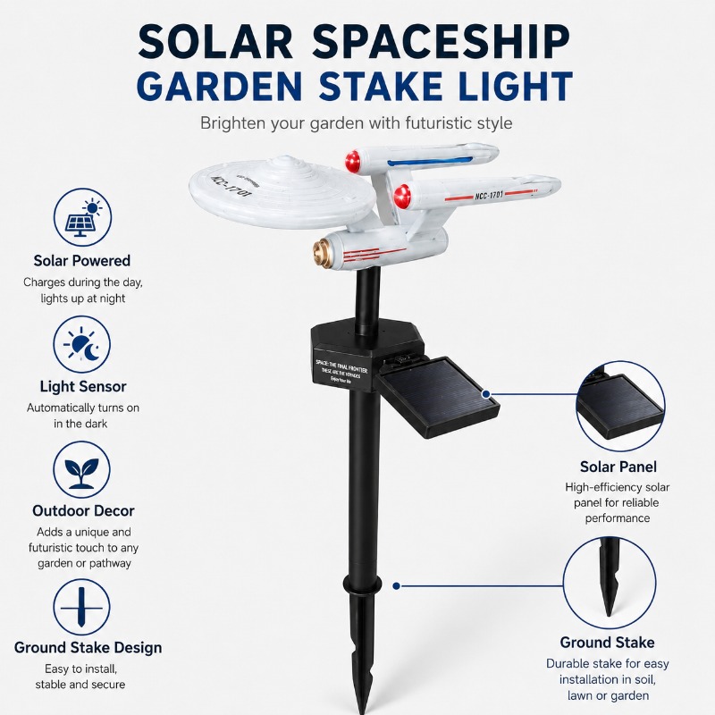 Outdoor Power Stake - Luz de Jardim Solar Star Trek