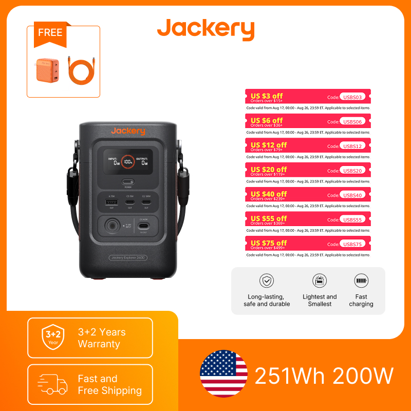 Power Outdoor Jackery - Power Bank Jackery E240DC e Carregador