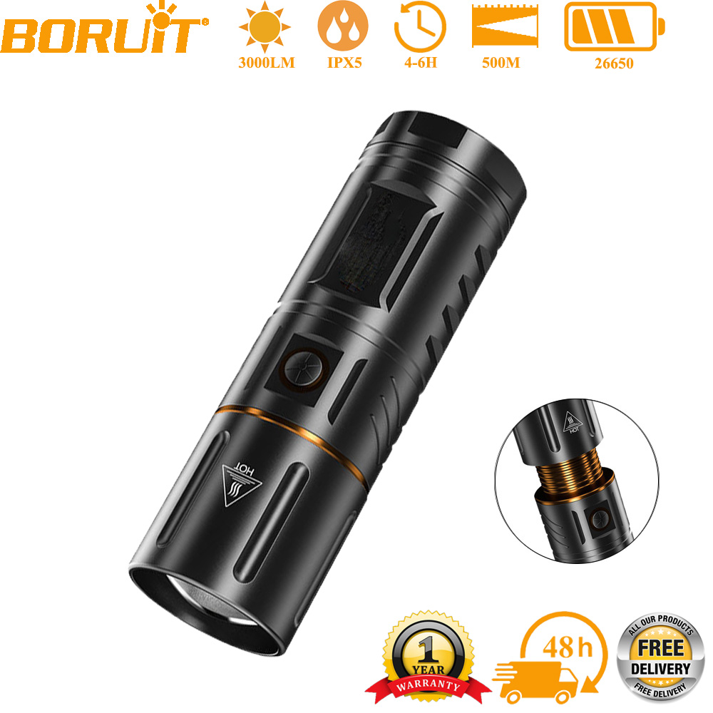 Outdoor Power Usb - Lanterna LED BORUiT Ultra Brilhante 3000LM,