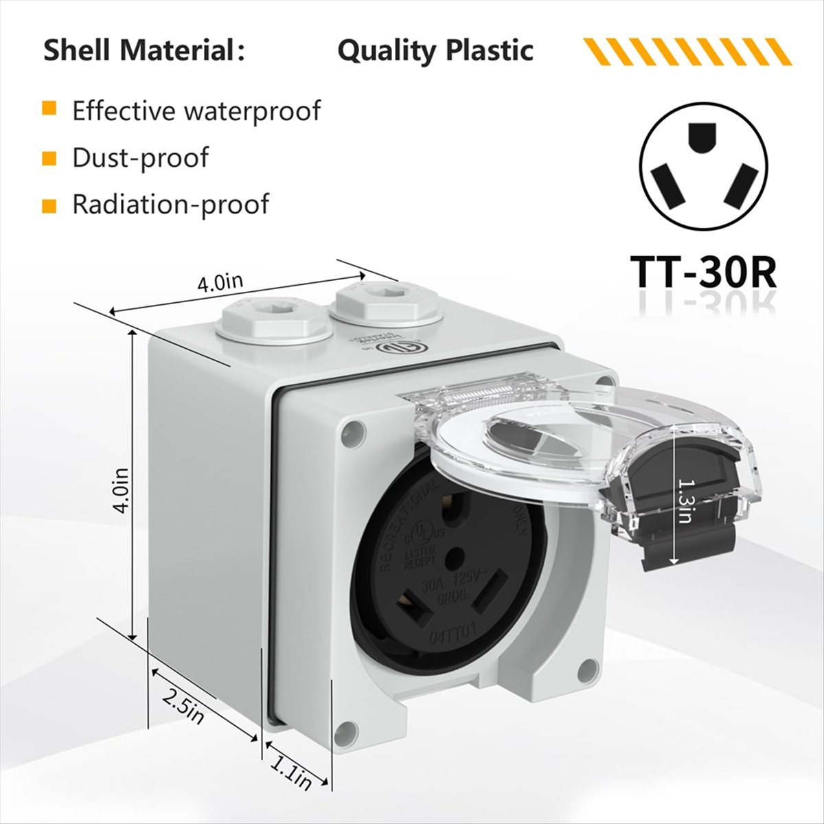 Caixa de Tomada HHTL 30Amp, Re - Outdoor Power Receptacle Box avaliação e preço