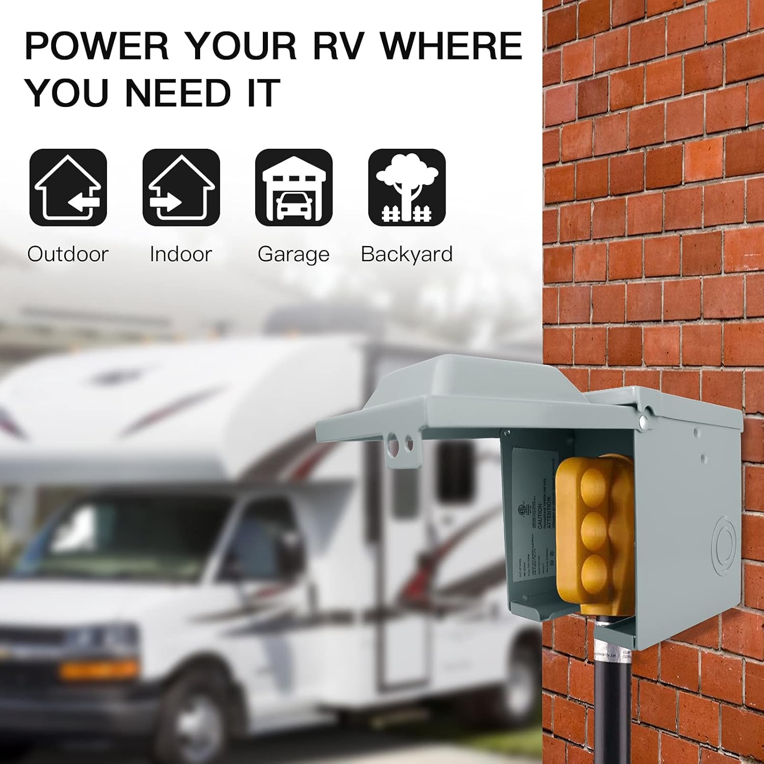 30/50 Amp 125/250 Volts RV Cai - Outdoor Power Receptacle Box avaliação e preço